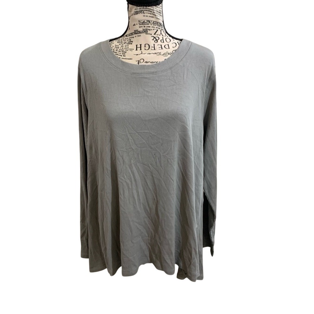 AnyBody Women's Long Sleeve Top in Gray